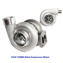 Load image into Gallery viewer, GT45 BILLET WHEEL Turbo 600HP+ Boost Universal T4/T66 3.5&quot; V-Band 1.15 A/R
